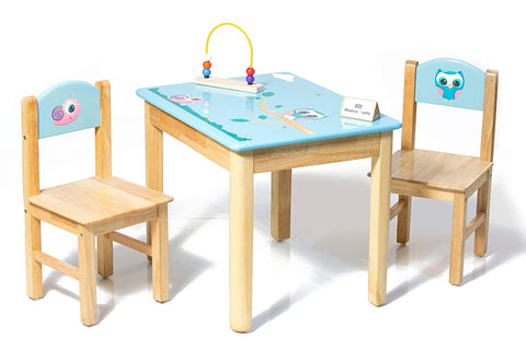 Modern Kraftz 'Baby Owl and Snail' Themed Two seater Kids Study Table Kids Table and Chairs Set