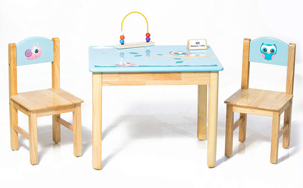 Modern Kraftz 'Baby Owl and Snail' Themed Two seater Kids Study Table Kids Table and Chairs Set