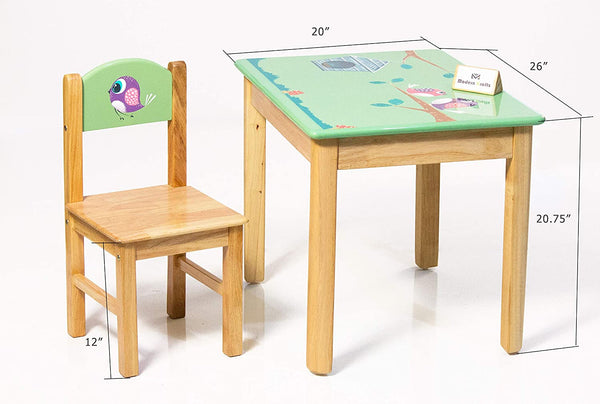 Modern Kraftz 'Lil Birds' Themed Two seater Kids Study Table Chairs Set for Home