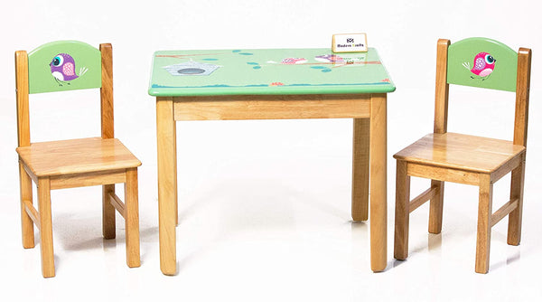 Modern Kraftz 'Lil Birds' Themed Two seater Kids Study Table Chairs Set for Home