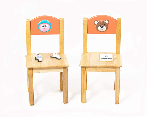 Modern Kraftz 'Jack and The Bear' Themed Wooden Kids Study Table with 2 Chairs Set