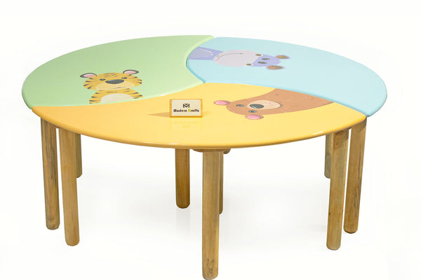 Modern Kraftz Animal Themed Kids Activity 3-Piece Puzzle Table for Kindergarten and Daycare