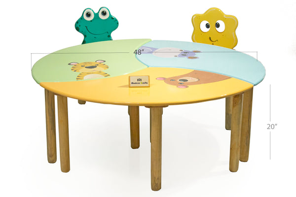 Modern Kraftz Animal Themed Kids Activity 3-Piece Puzzle Table for Kindergarten and Daycare