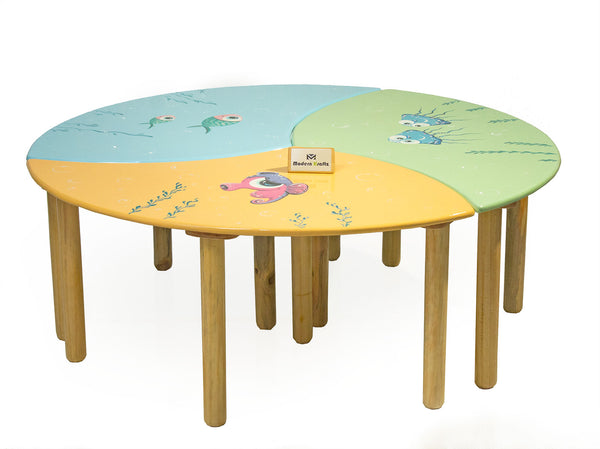 Modern Kraftz Sea Animal Themed Kids Activity 3-Piece Puzzle Table for Home, Play School and Daycare