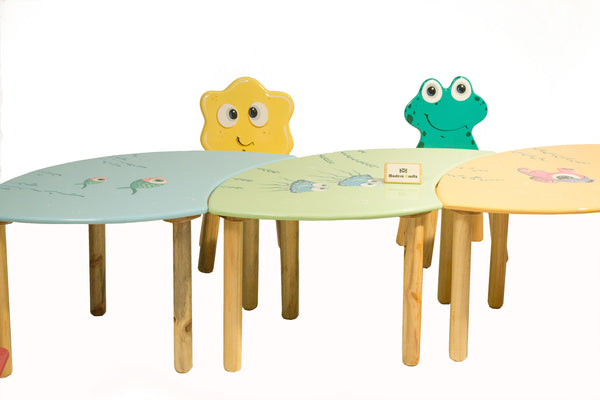 Modern Kraftz Sea Animal Themed Kids Activity 3-Piece Puzzle Table for Home, Play School and Daycare