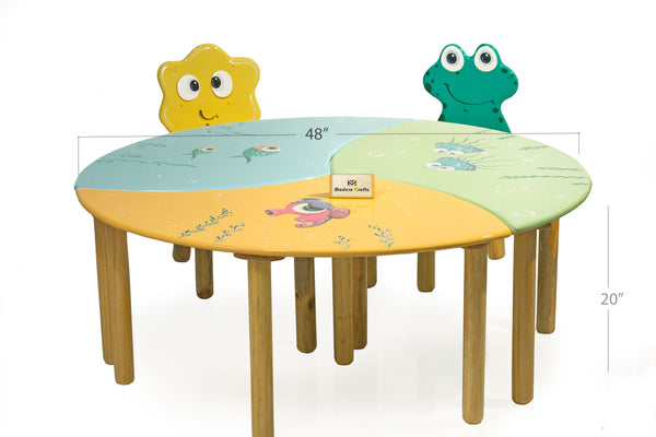 Modern Kraftz Sea Animal Themed Kids Activity 3-Piece Puzzle Table for Home, Play School and Daycare