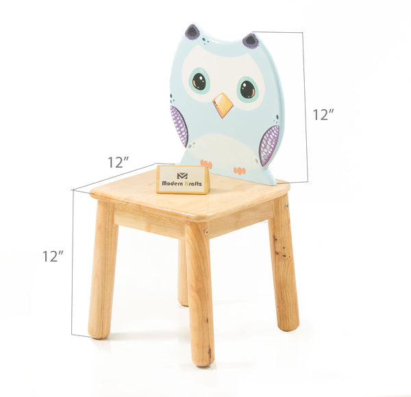 Modern Kraftz 'Owl' Themed solidwood Kids Chair for playroom and Kindergarten