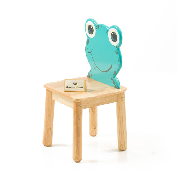 Modern Kraftz 'Frog' Themed solidwood Kids Chair for playroom and Kindergarten