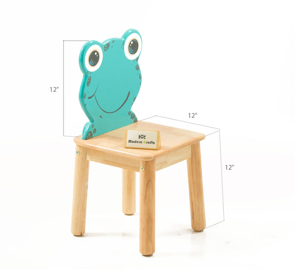 Modern Kraftz 'Frog' Themed solidwood Kids Chair for playroom and Kindergarten