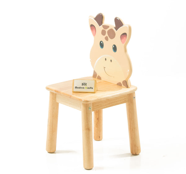 Modern Kraftz 'Giraffe' Themed solidwood Kids Chair for playroom and Kindergarten