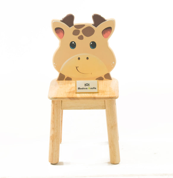 Modern Kraftz 'Giraffe' Themed solidwood Kids Chair for playroom and Kindergarten