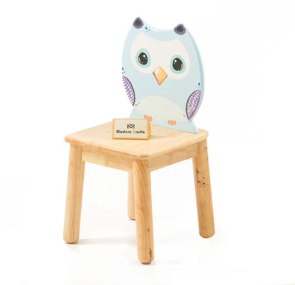 Modern Kraftz 'Owl' Themed solidwood Kids Chair for playroom and Kindergarten